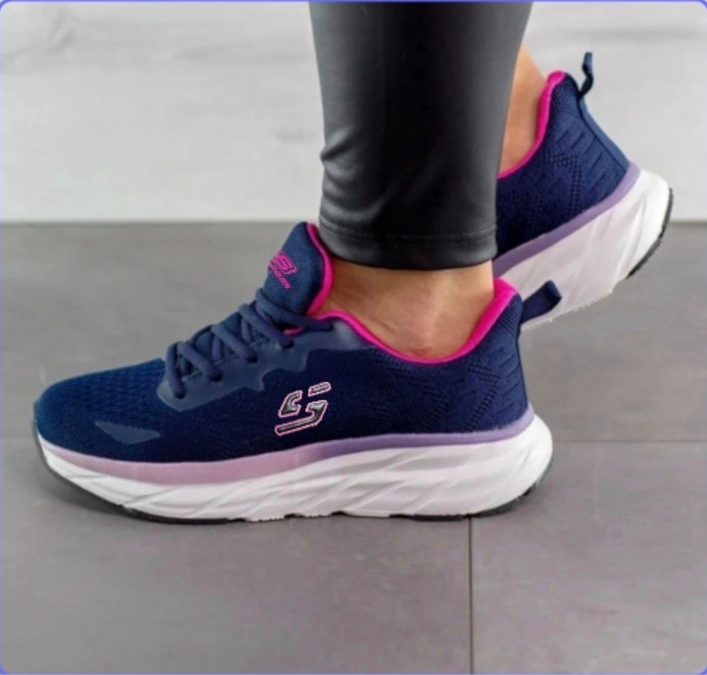 Skechers azul rosa