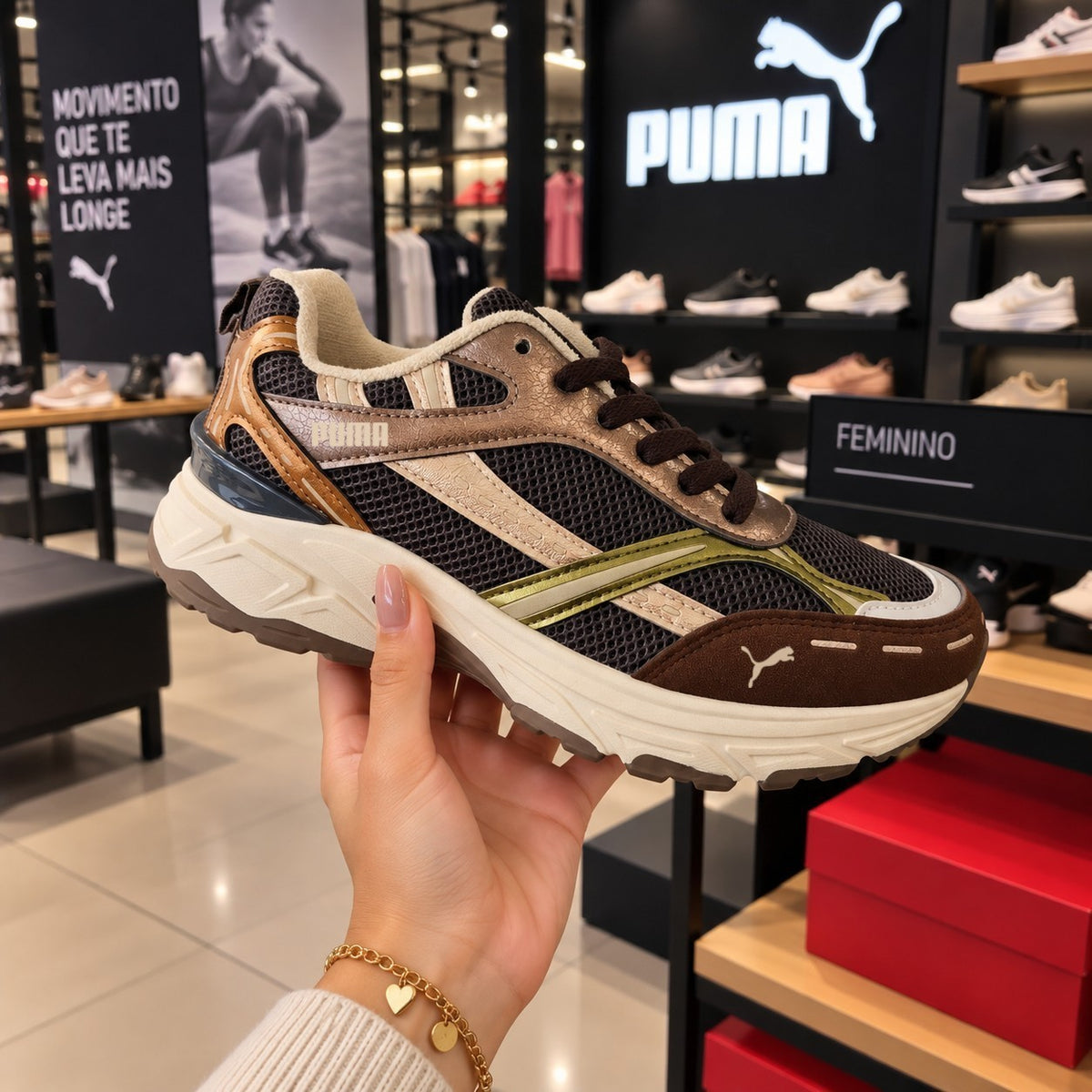 Puma bege cast preto