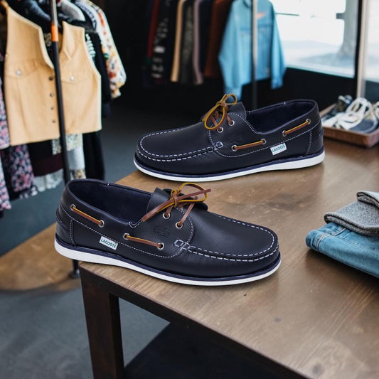 Sapato lacoste azul pele